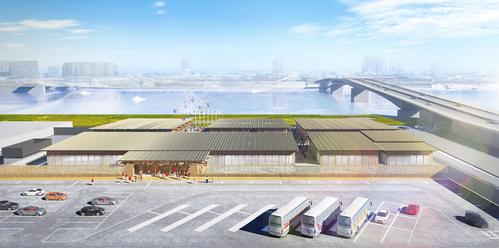 東京五輪選手村内に建設されるビレッジプラザ完成予想図＠TOKYO2020