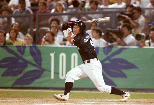 96年8月、アトランタ五輪野球の決勝・キューバ戦に出場する大久保秀昭