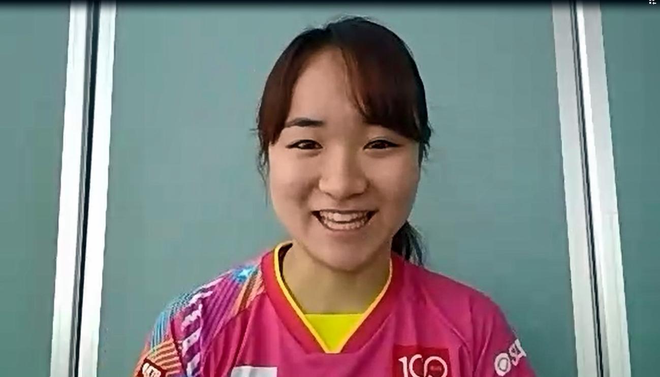 オンラインで取材に応じた伊藤美誠
