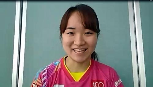 オンラインで取材に応じた伊藤美誠