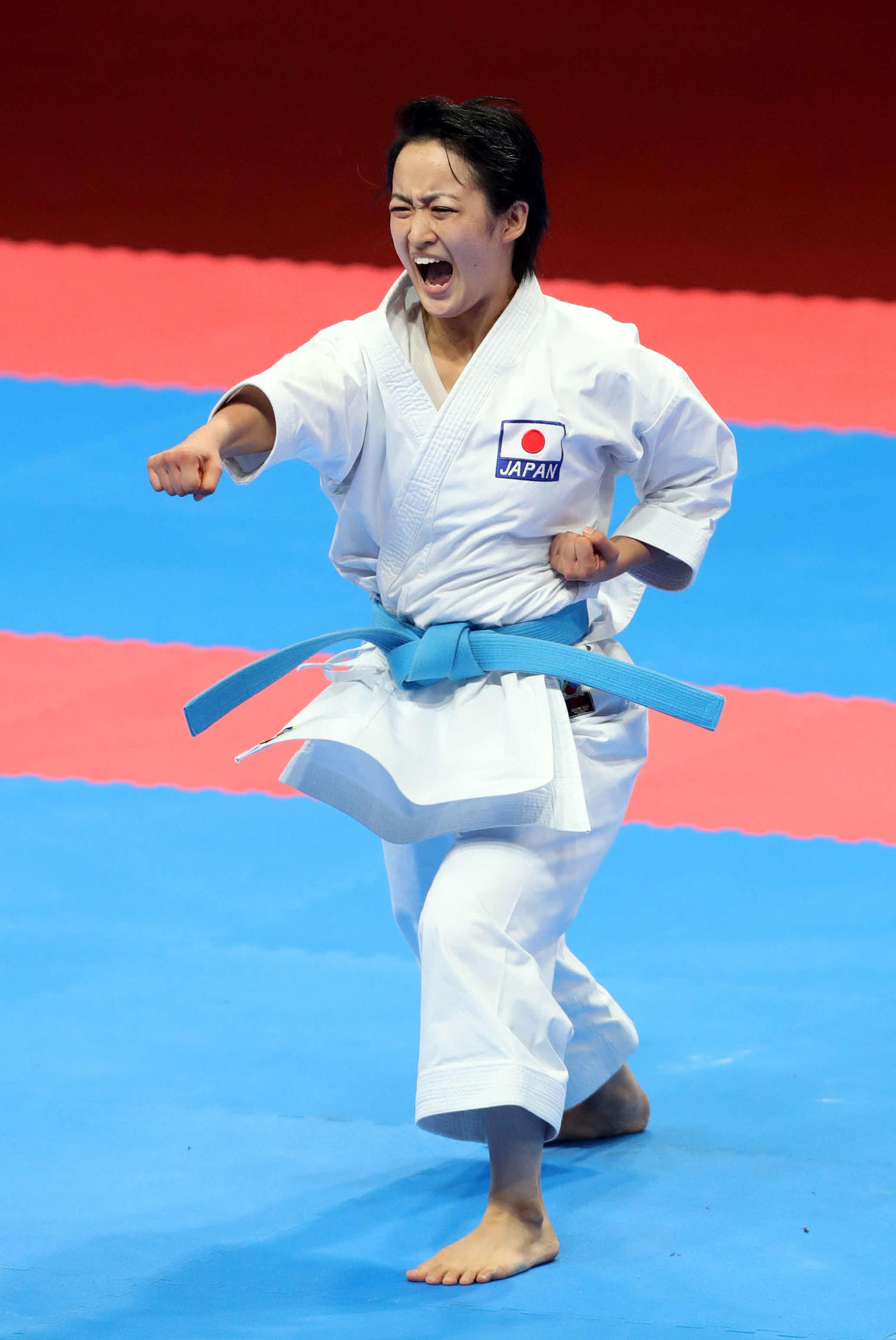 18年8月、ジャカルタ・アジア大会の女子形決勝で清水希容は熱のこもった演武を披露し優勝する