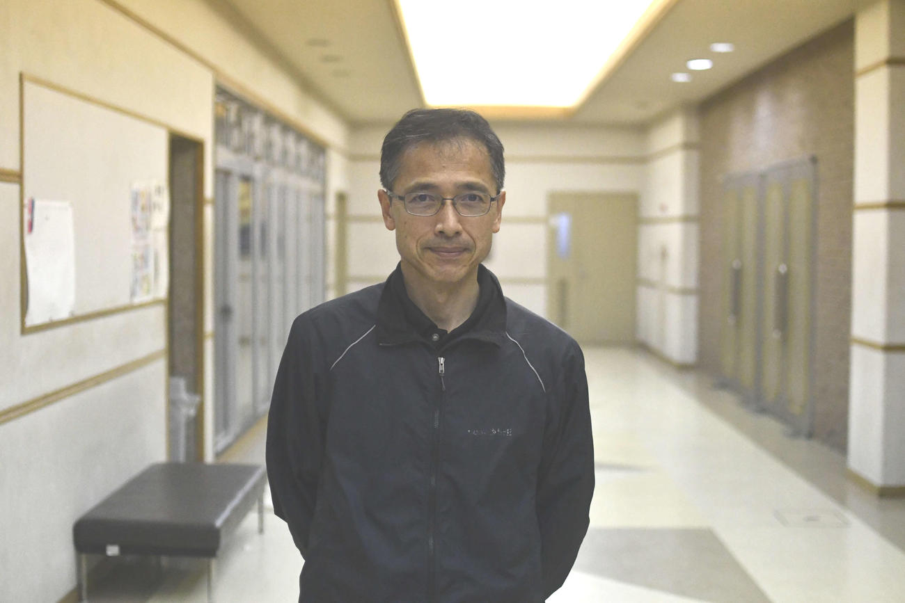 西田が在学時に指導に当たった海星の大西部長（撮影・平山連）