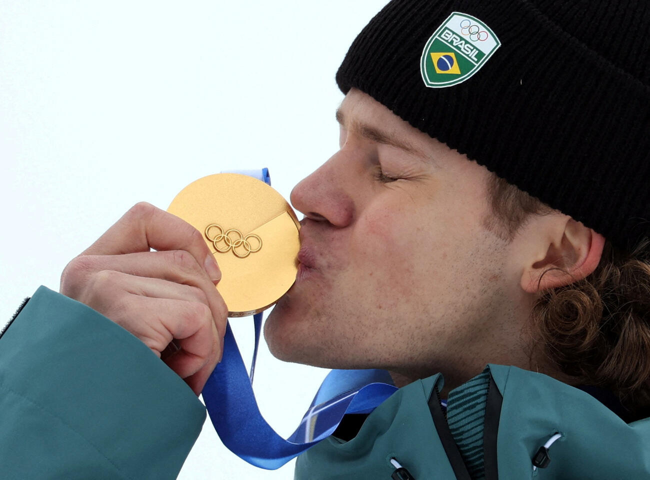 男子大回転　南米選手として初の冬季五輪メダルを獲得したブラジルのピニェイロブローテン（ロイター）