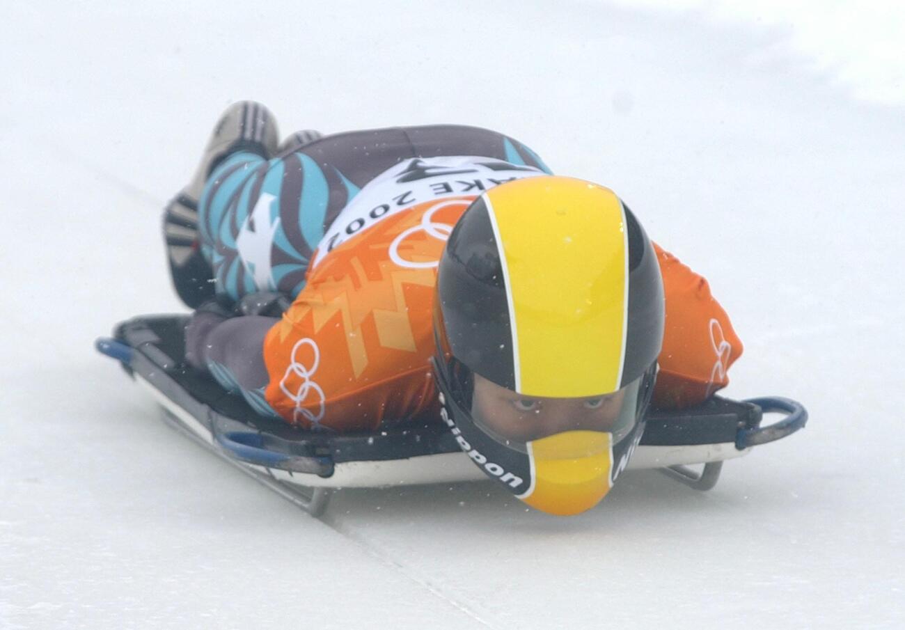 ソルトレークシティー五輪　女子スケルトン　12位に終わった中山英子（2002年2月21日撮影）