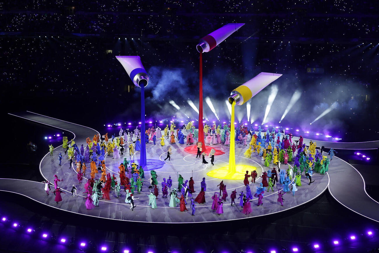 ミラノ・コルティナ五輪の開会式のアトラクション（代表撮影）