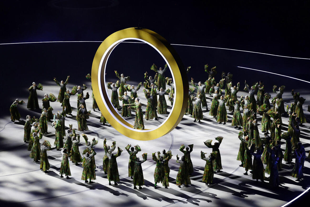 ミラノ・コルティナ五輪開会式のアトラクション（代表撮影）