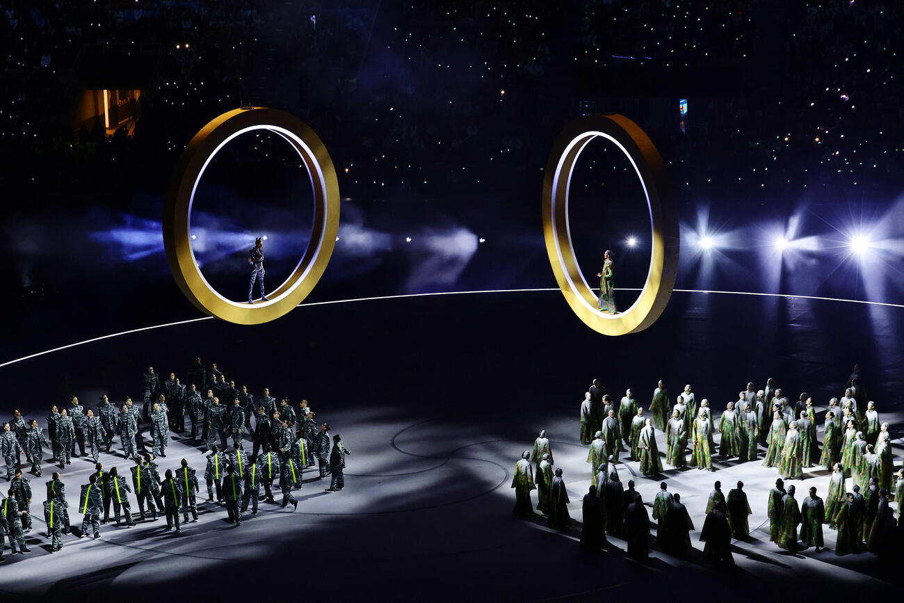 ミラノ・コルティナ五輪開会式のアトラクション（代表撮影）