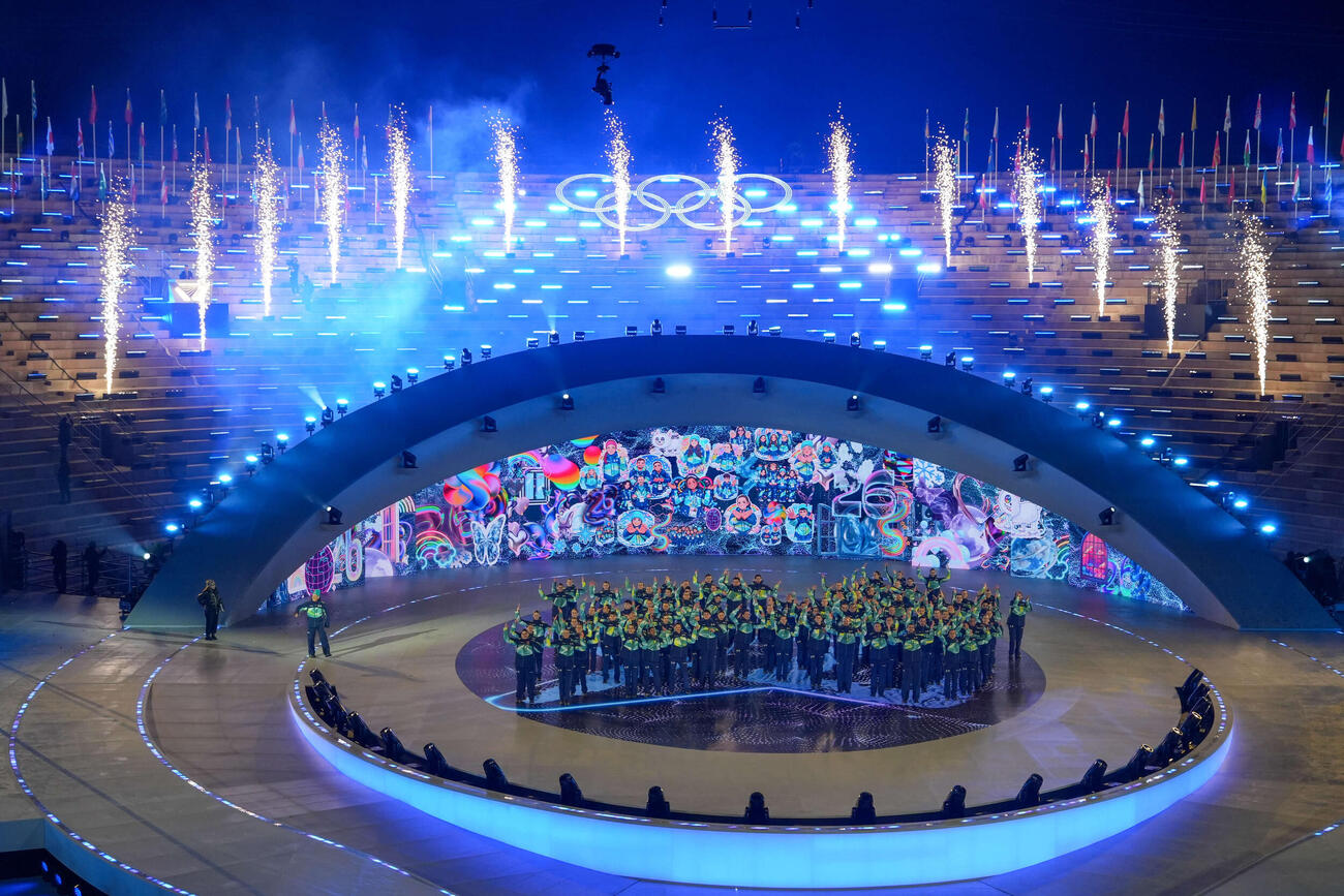 ミラノ・コルティナ五輪閉会式が行われるベローナ五輪アリーナ（撮影・パオロ　ヌッチ）