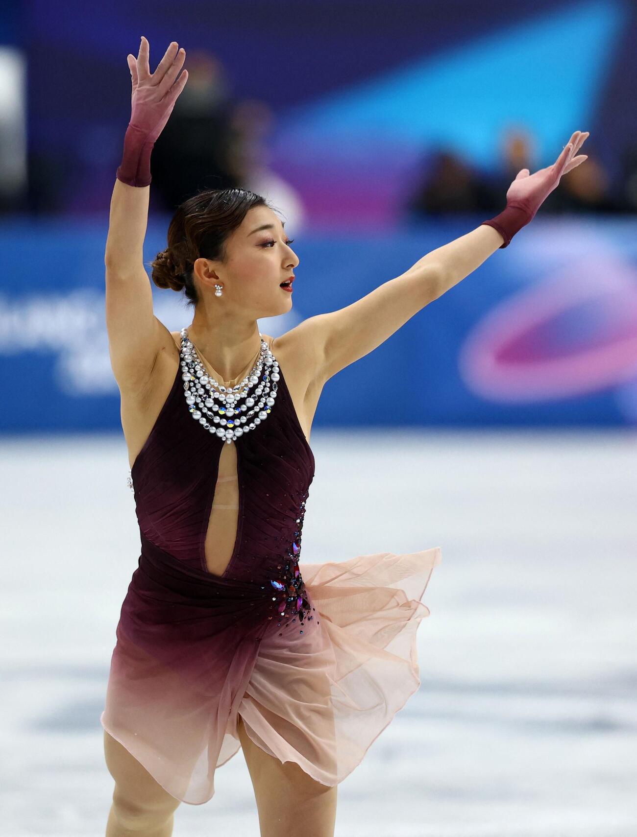 女子フリーで演技する坂本花織（ロイター）