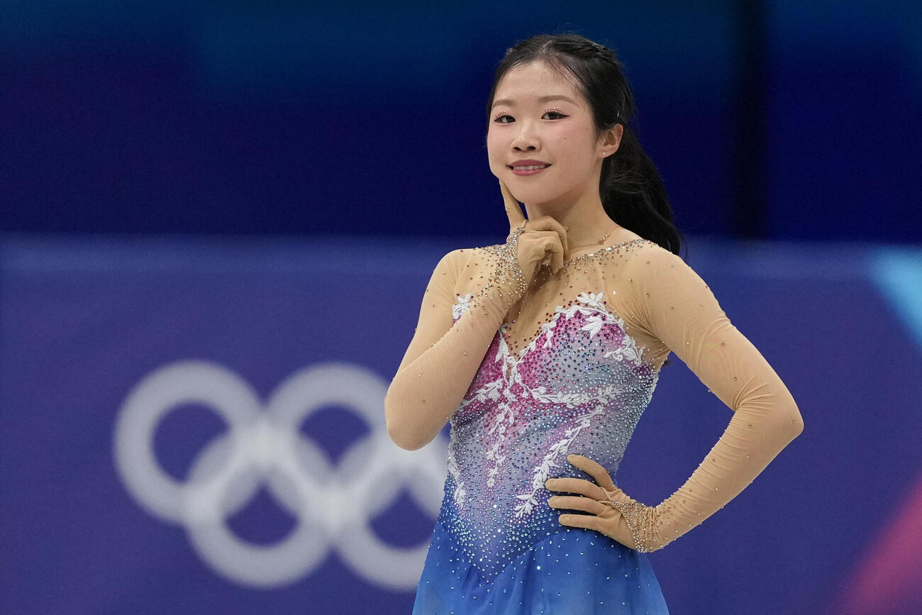 女子フリーで演技する中井亜美（AP）