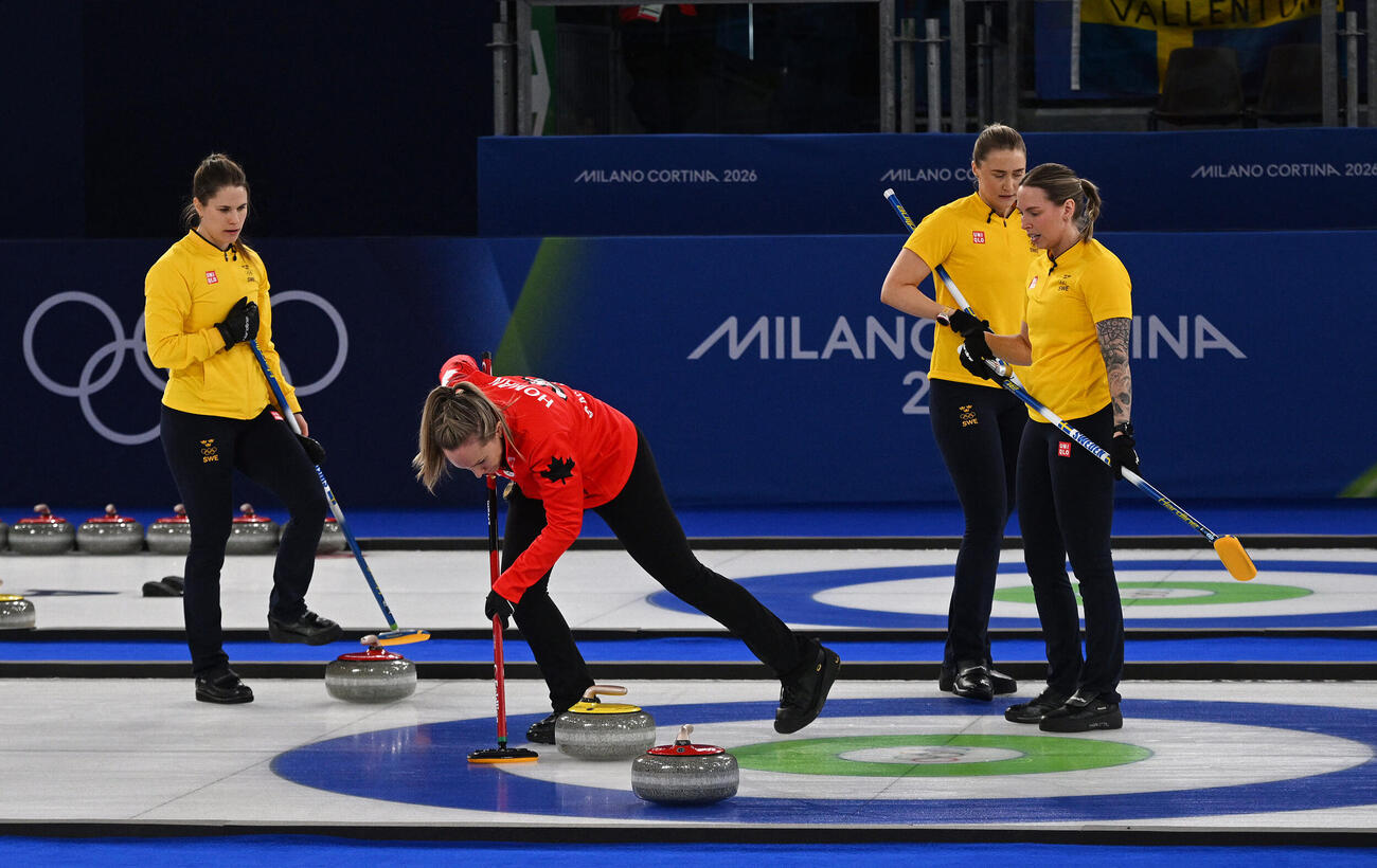スウェーデン戦でのカナダのレイチェル・ホーマン（ロイター）