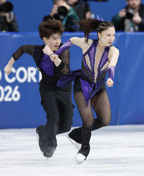 フィギュア】団体先陣「うたまさ」吉田唄菜、森田真沙也組 自己ベスト