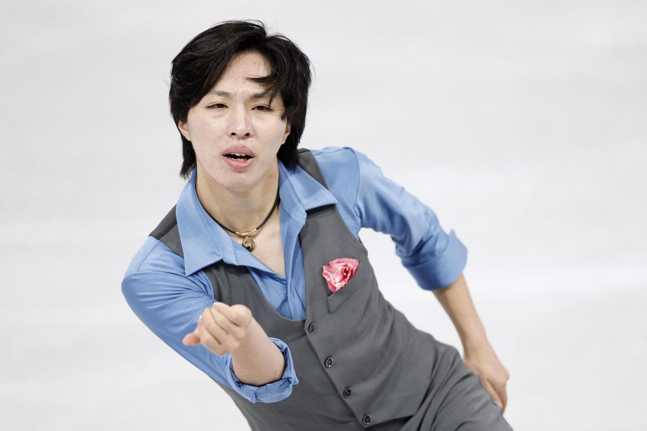 男子フリー　演技する三浦佳生（共同）