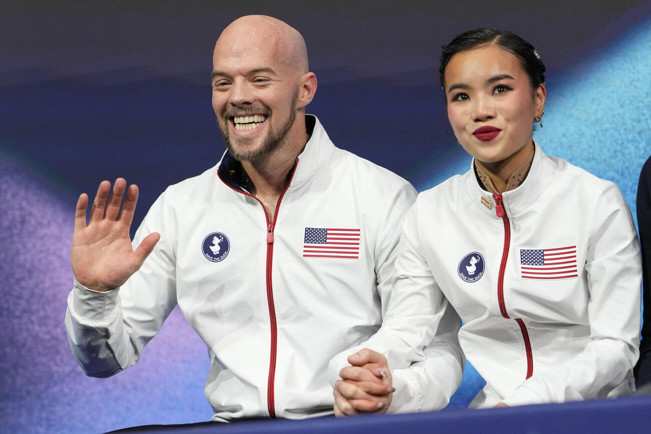 米国代表のエリー・カム（右）、ダニー・オシェイ組（AP）