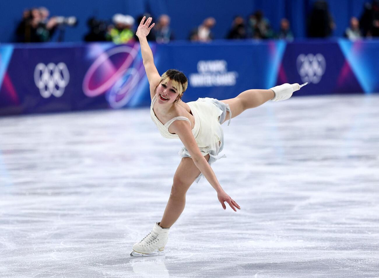 女子SP3位、アリサ・リュウの演技（ロイター）