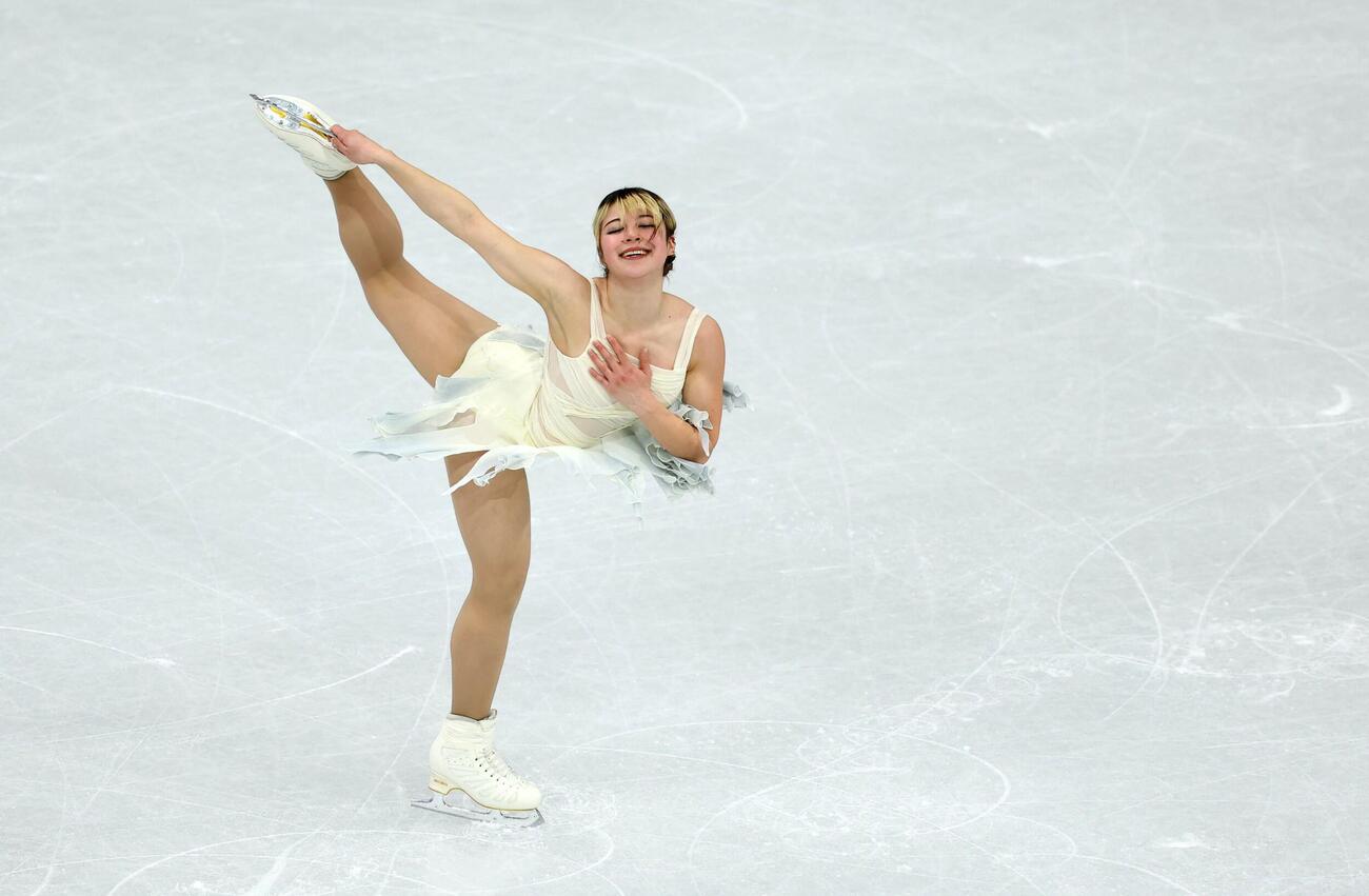 女子SP3位、アリサ・リュウの演技（ロイター）