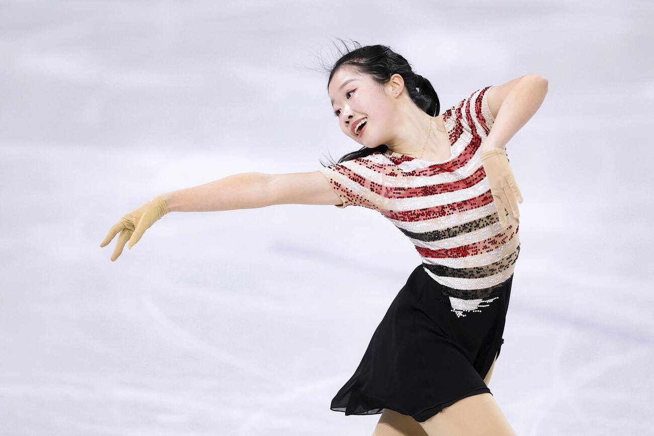 フィギュアスケート女子SP　自己ベストを更新した中井亜美（共同）