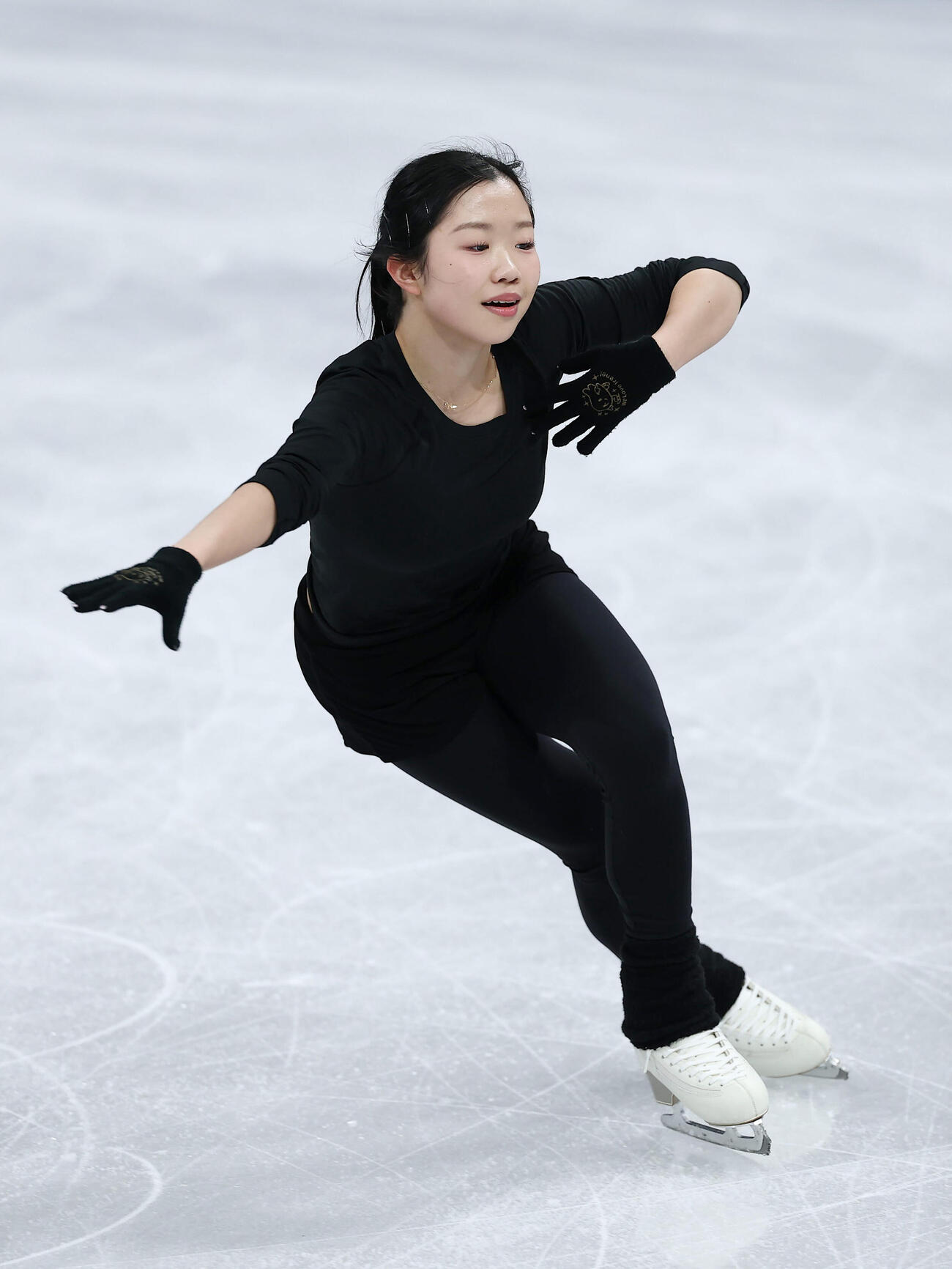 18日、女子フリーに向け調整する中井（撮影・前田充）