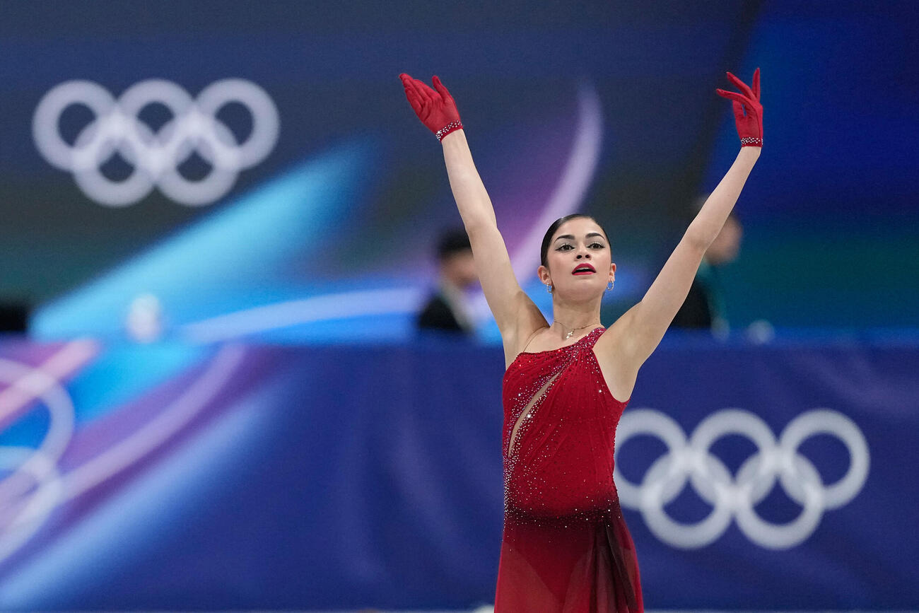 フィギュアスケート女子フリーで演技したペトロシャン（AP）