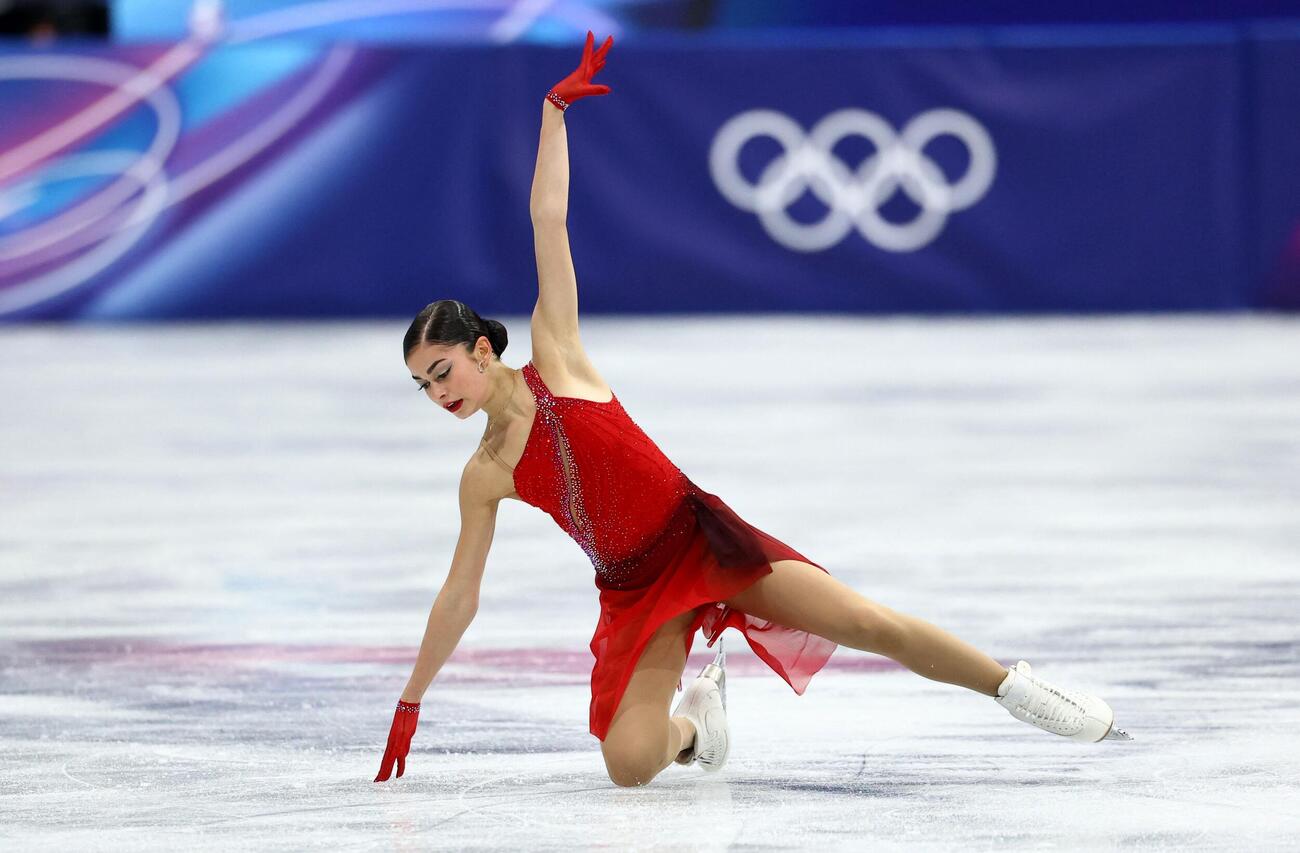 女子フリー　演技するアデリア・ペトロシャン（ロイター）