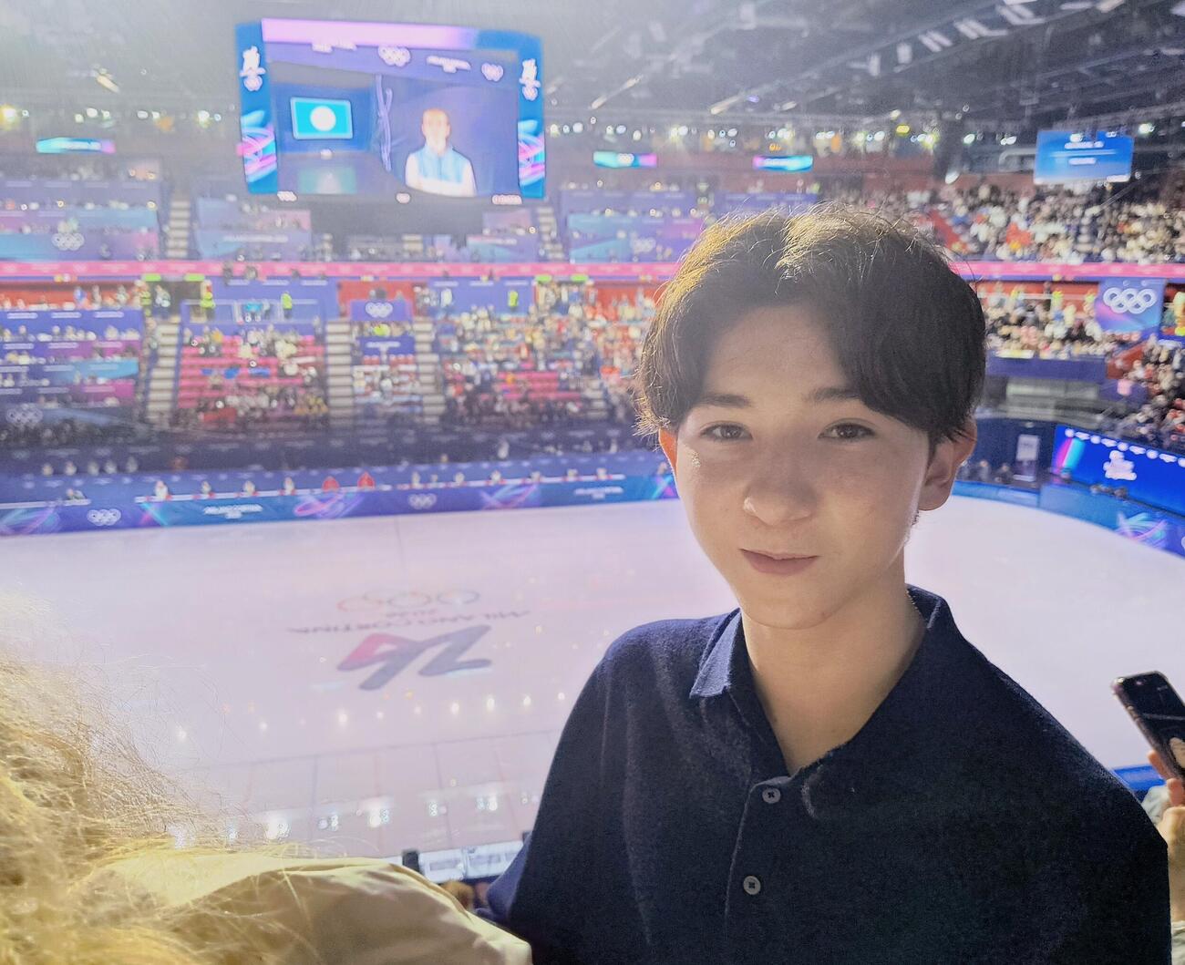 13日、ミラノ・コルティナ五輪のフィギュアスケート男子フリーを観戦した中田