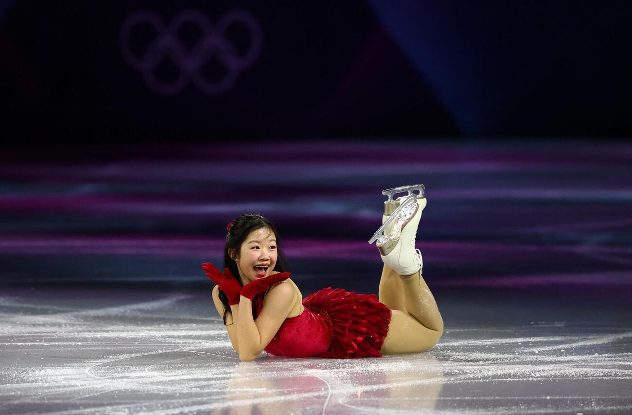 エキシビションに登場した中井亜美（ロイター）