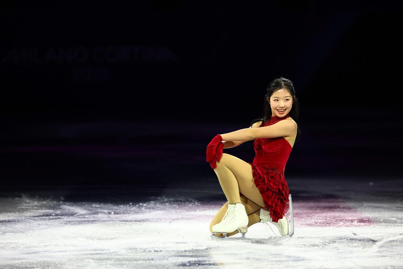 エキシビションに登場した中井亜美（ロイター）