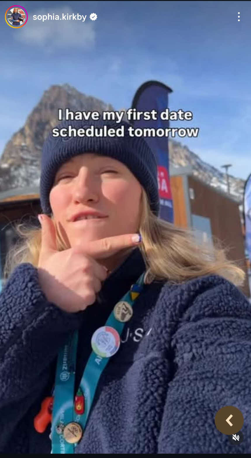 SNSで応募のあった男性とバレンタインデートを公表したリュージュ女子2人乗り米国代表ソフィア・カークビー（カークビーのインスタグラムから）