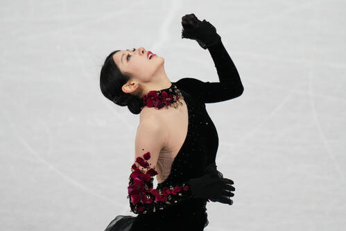 フィギュア女子フリー　韓国のイ・ヘイン（AP)