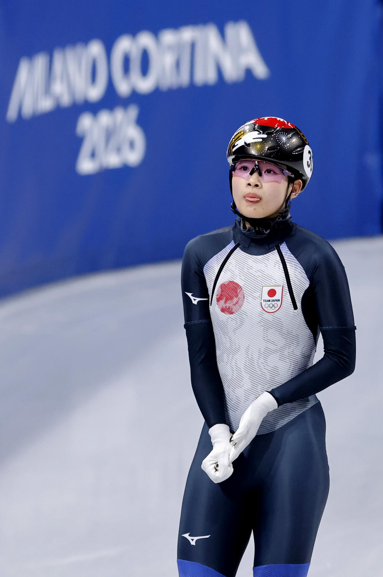 女子1500 メートル 予選のレースを終えた中島未莉。4組5着で敗退した（共同）