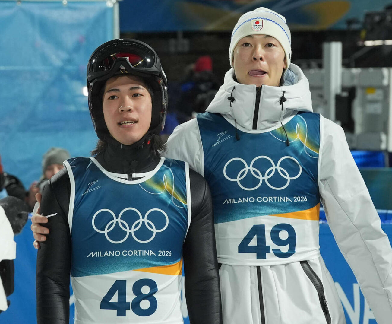 二階堂蓮（左）と小林陵侑（2026年2月撮影）