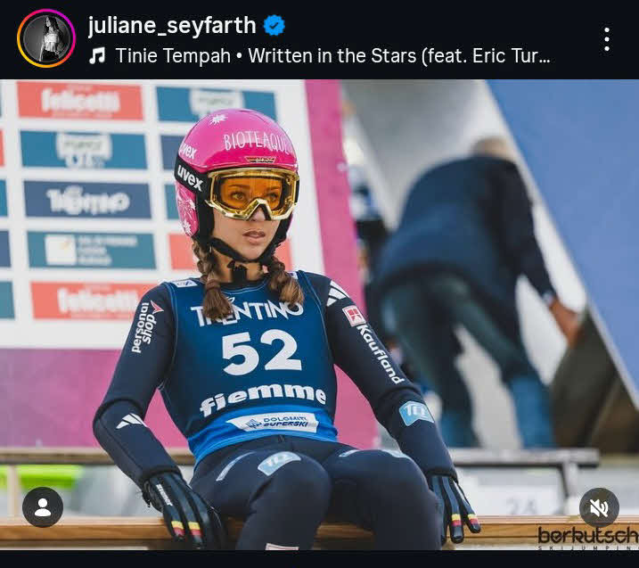ノルディックスキー・ジャンプ女子のドイツ代表ユリアネ・ザイファルト（ザイファルト公式インスタグラムから）