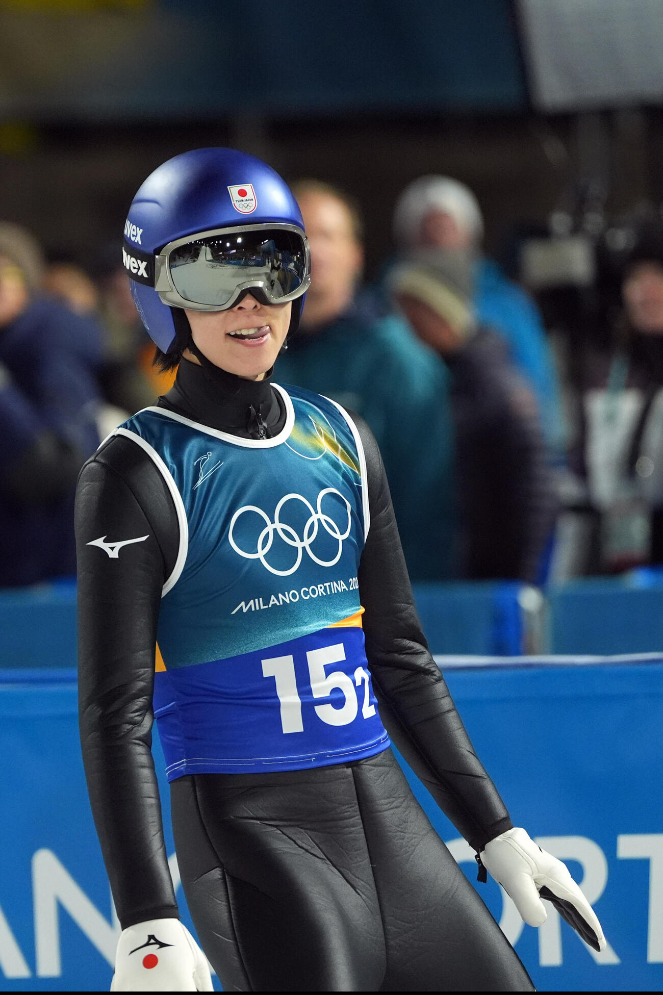 男子スーパー団体決勝　飛躍した小林陵侑（2026年2月16日、撮影・パオロ　ヌッチ）