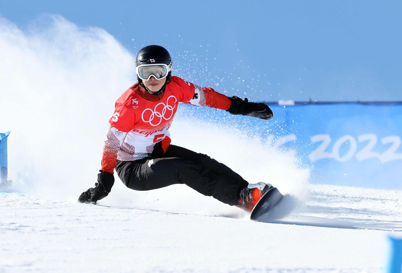 北京五輪　スノーボード女子パラレル大回転予選2回目に臨む三木つばき（2022年2月8日撮影）