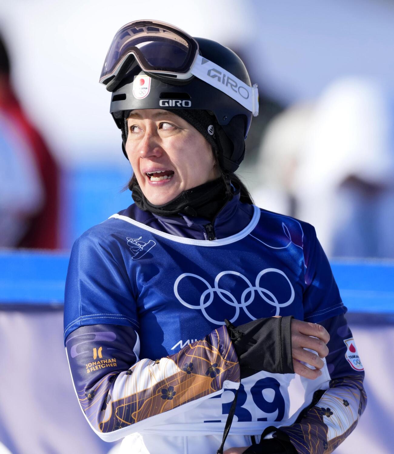女子パラレル大回転予選　2回目の滑走を終えた竹内智香（共同）