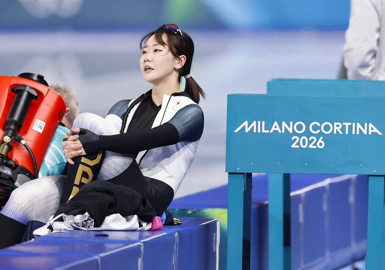女子1000 メートル 　16位に終わった吉田雪乃＝ミラノ（共同）