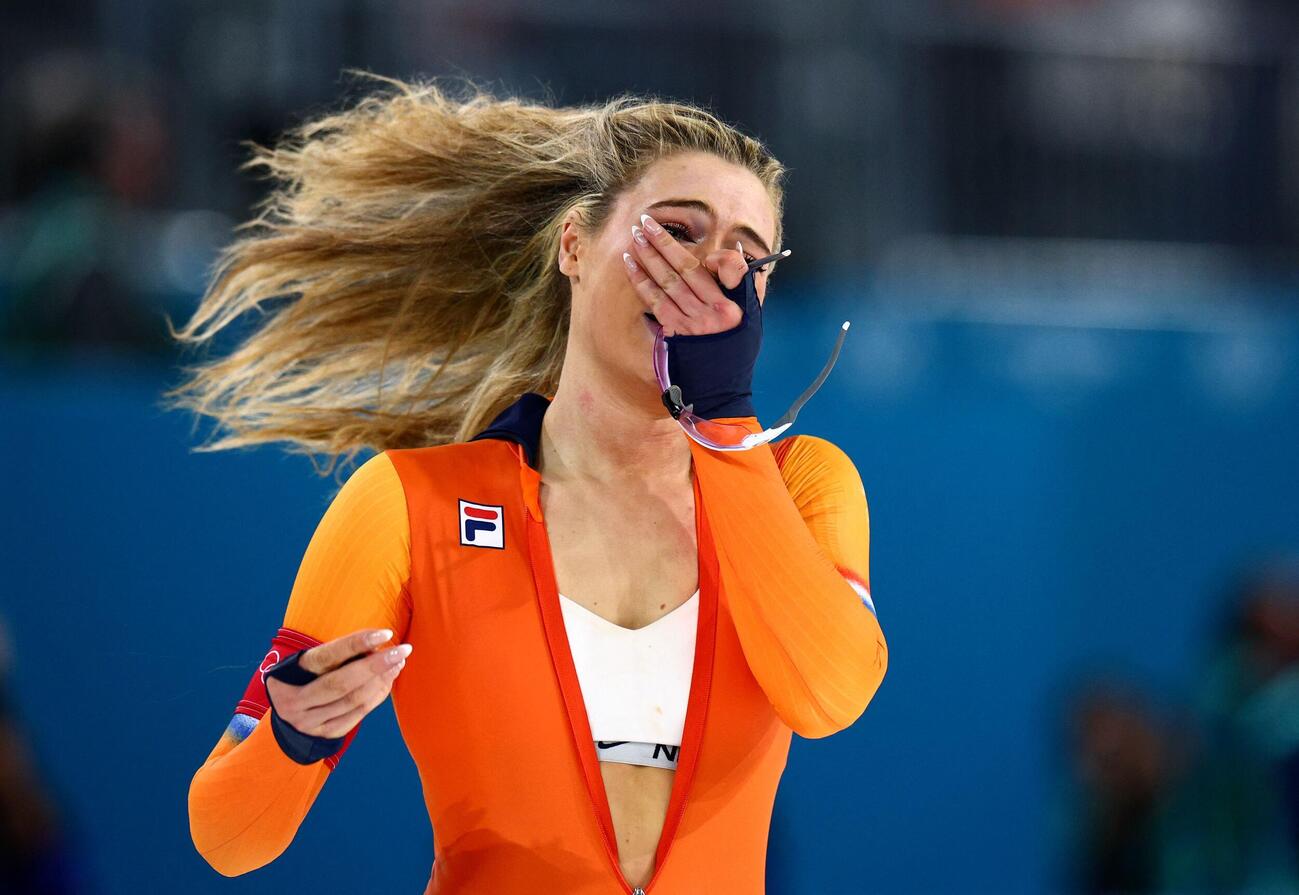 スピードスケート女子1000mを五輪レコードで制したオランダのレールダム（ロイター）