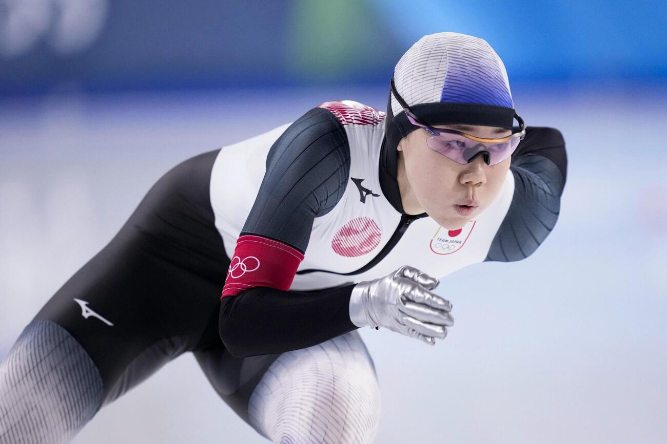 女子500メートル　13位に終わった吉田雪乃（共同）