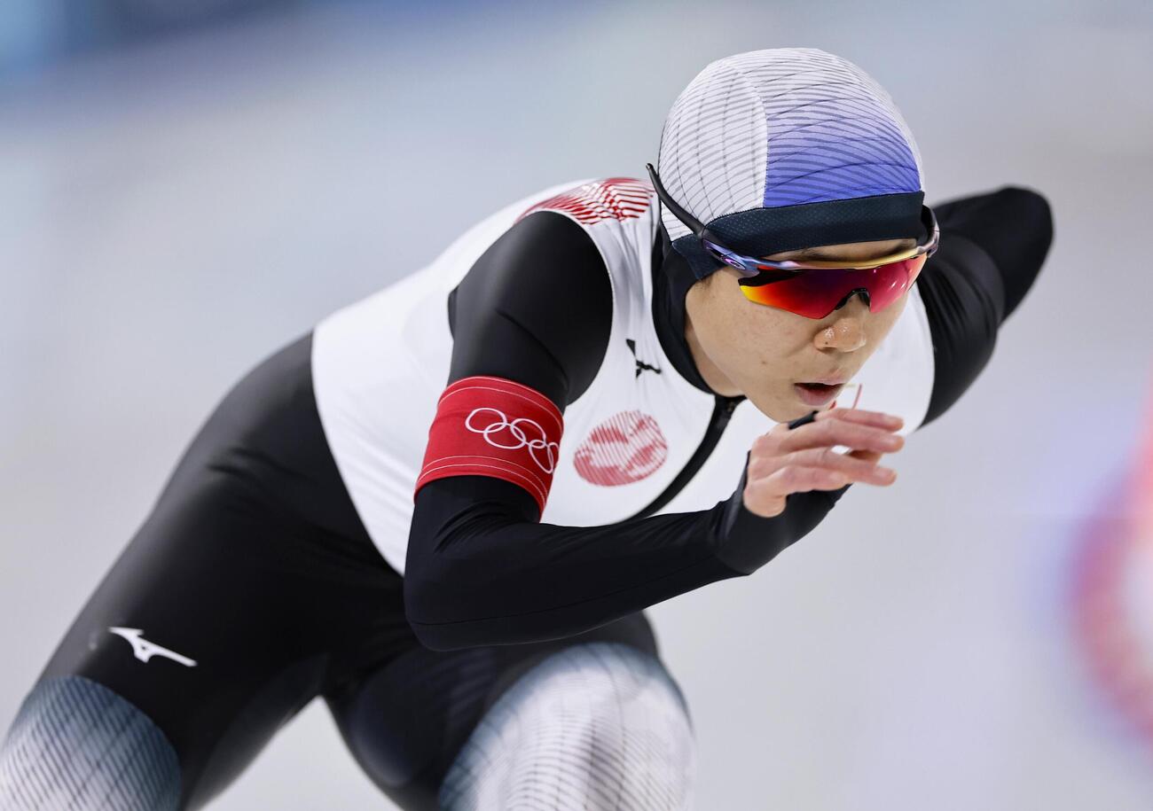 スピードスケート女子500メートル 　37秒27の好タイムをマークした高木美帆（共同）