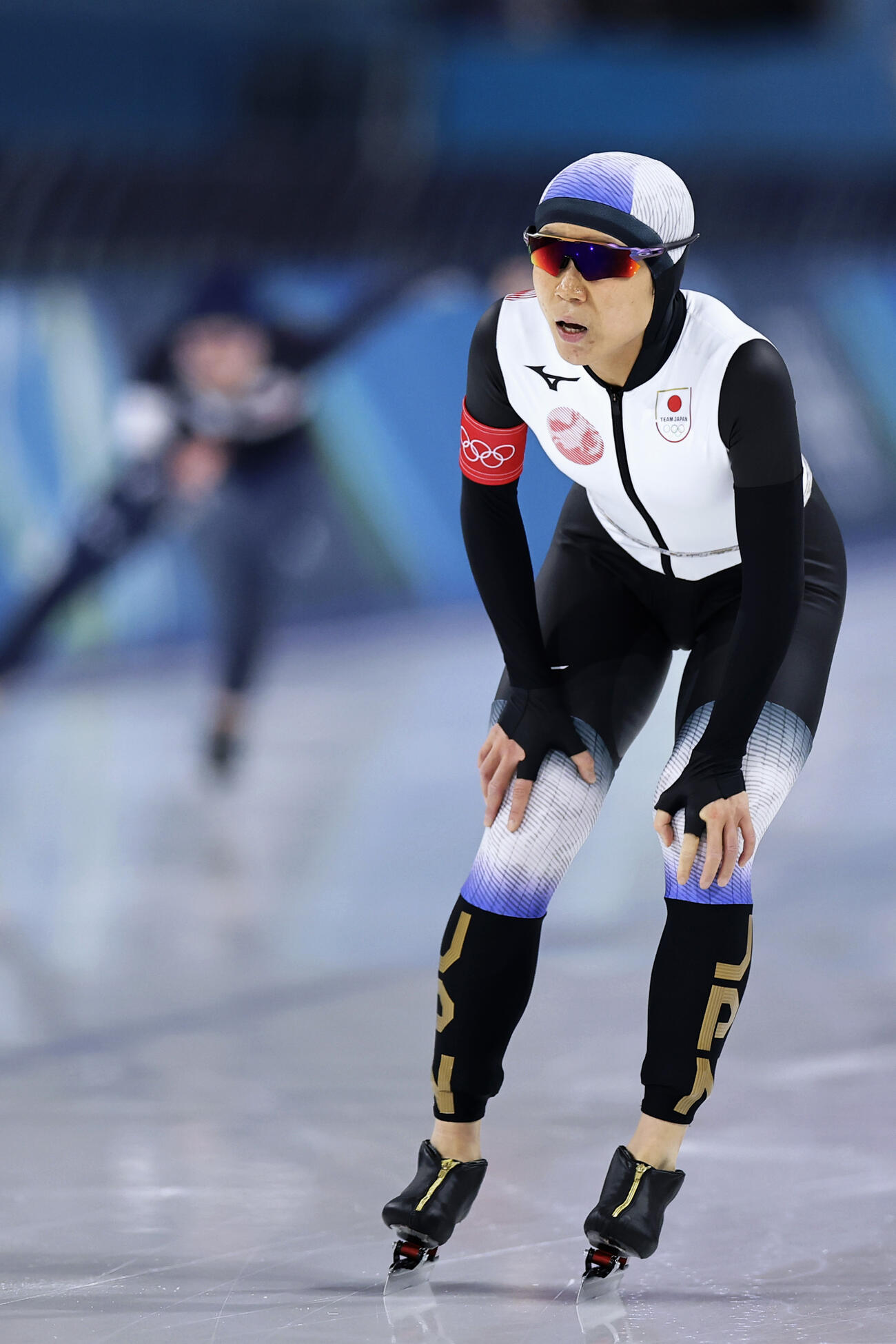 女子1500メートル　ゴールした高木美帆。6位だった＝ミラノ（共同）