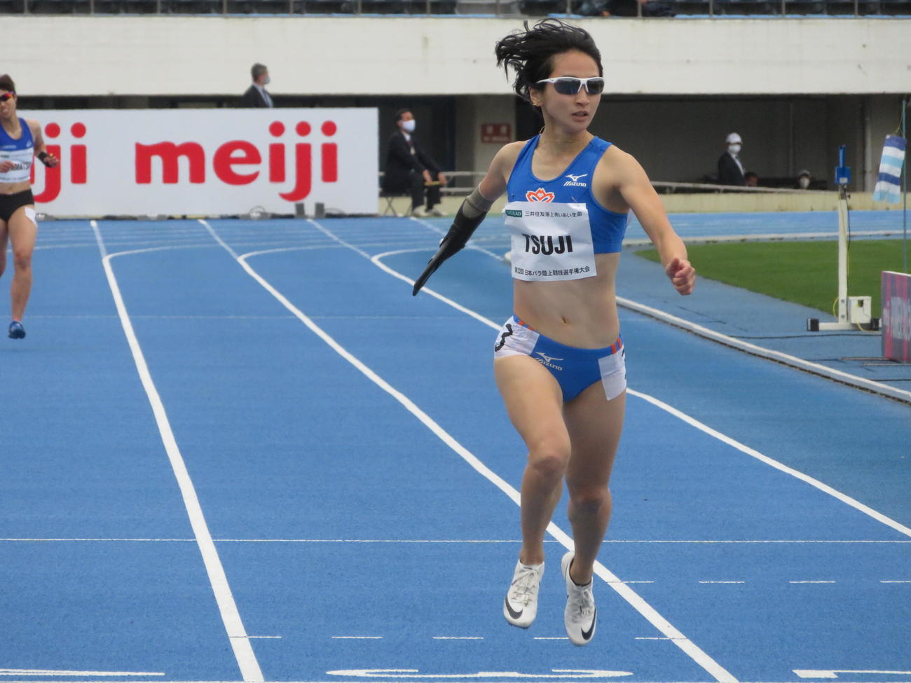 女子400メートル（上肢障がいT47）の辻沙絵（撮影・小堀泰男）