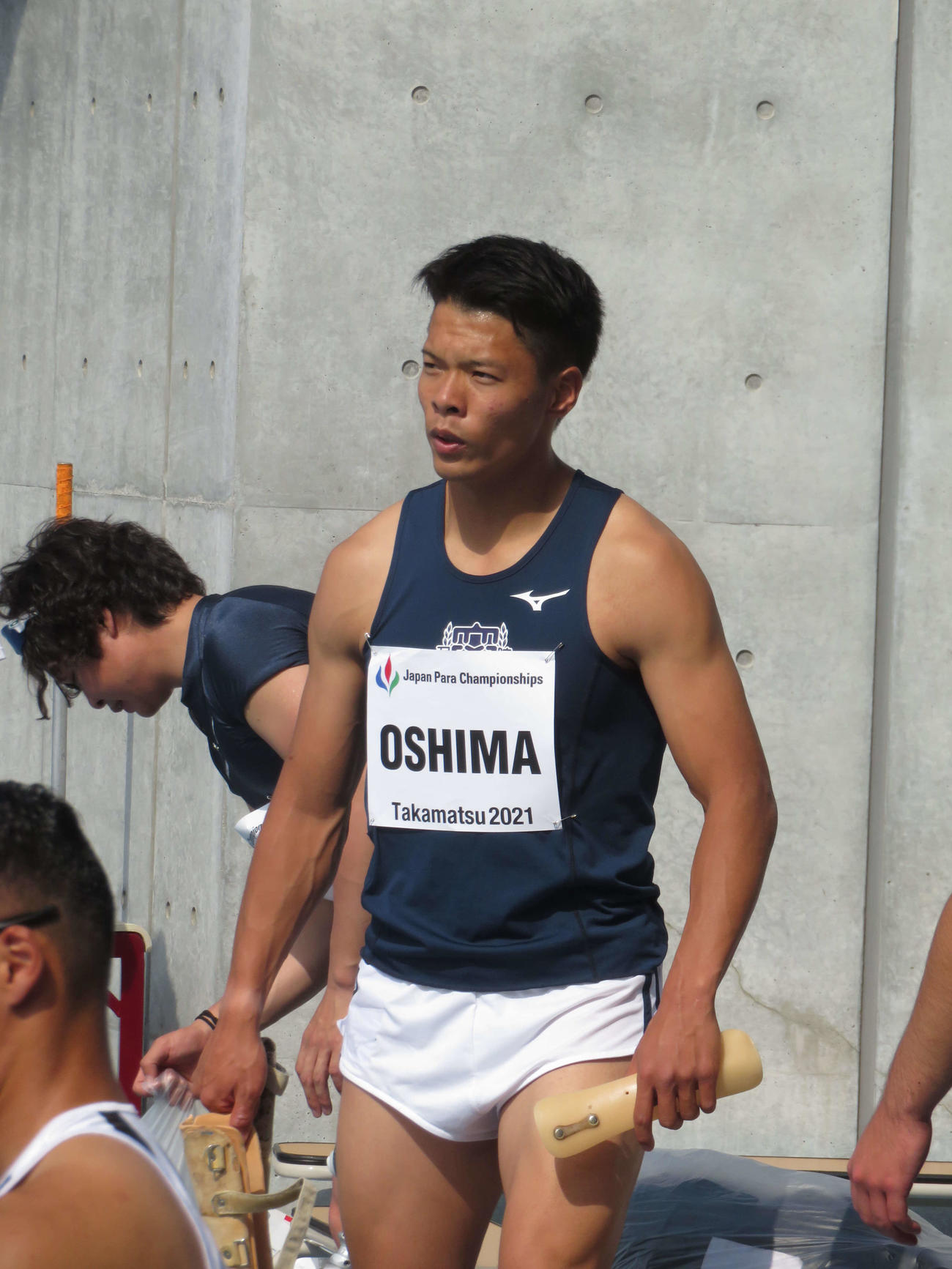 男子100メートル（義足・機能障がいT64）のアジア新を樹立した大島健吾（撮影・上田悠太）