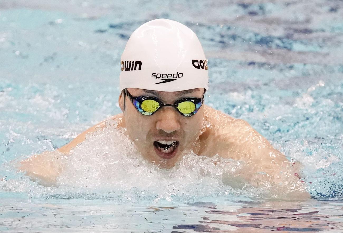 男子150メートル個人メドレー（運動機能障害SM4）決勝　鈴木孝幸の平泳ぎ（共同）