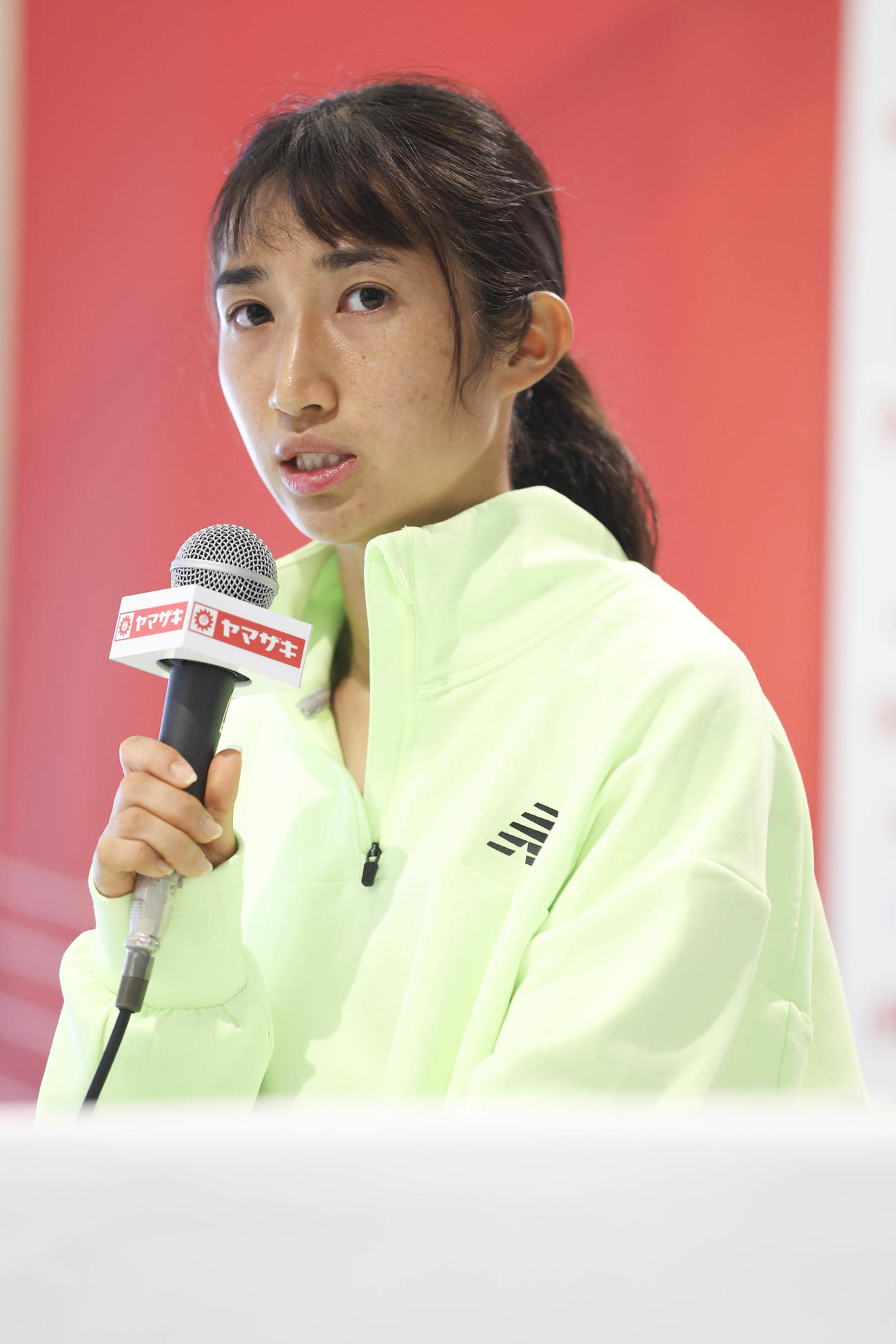 陸上日本選手権の前日会見に出席した女子中長距離の田中（提供写真：フォート・キシモト／日本陸上競技連盟）