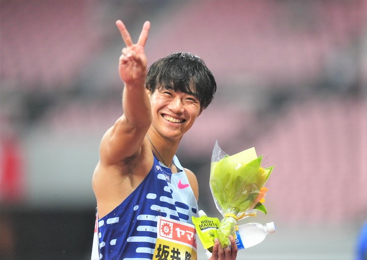 陸上の日本選手権男子100メートルで2連覇を飾った坂井（2024年6月30日撮影）
