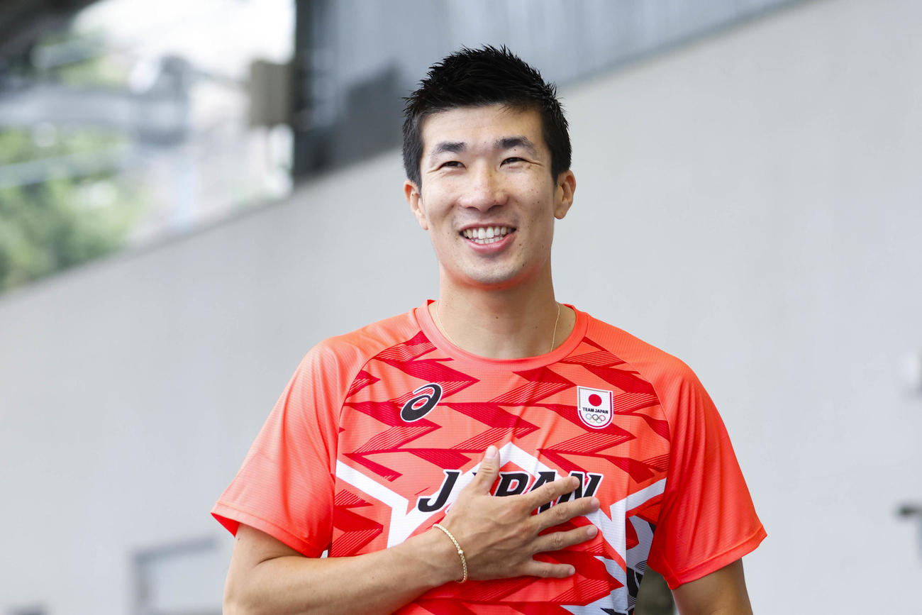 パリ五輪陸上男子400メートルリレー代表の合宿に参加した桐生（日本陸連／フォート・キシモト提供）