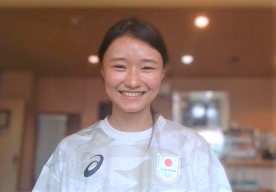 パリ五輪へ向けたオンライン取材会に出席した陸上女子100メートル障害の田中（スクリーンショット）