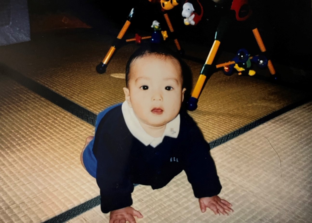 幼少期の陸上男子競歩の濱西（浜西家提供）