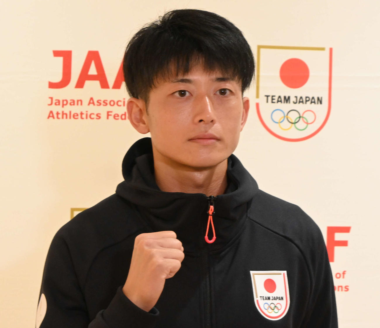 パリ五輪へ意気込む男子400メートル代表の佐藤拳（撮影・飯岡大暉）