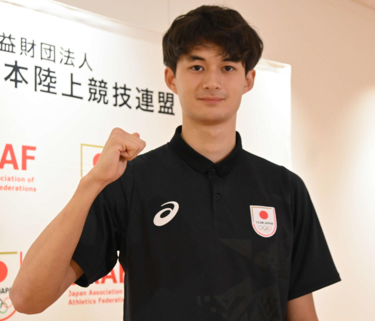 パリ五輪へ意気込む男子400メートル障害代表の豊田（撮影・飯岡大暉）